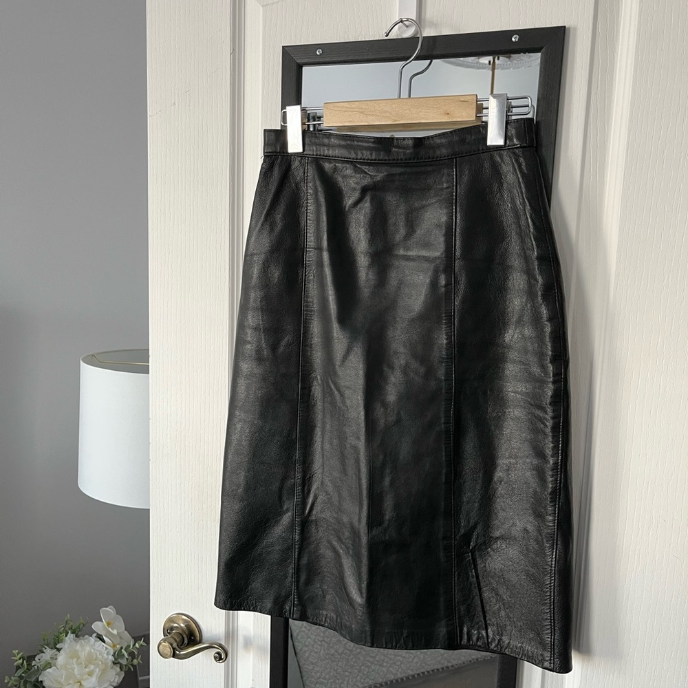 Vintage leather pencil skirt